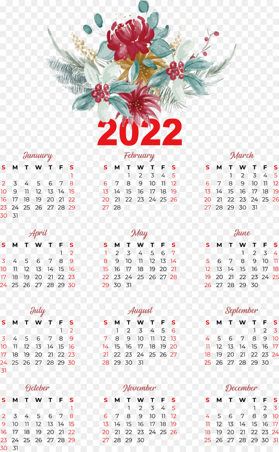 Calendário 2022，Datas PNG