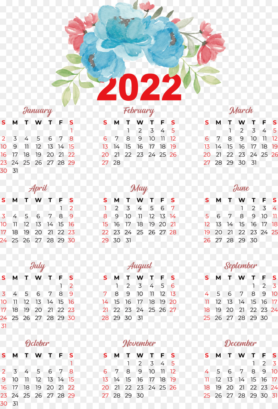 Calendário 2022，Datas PNG