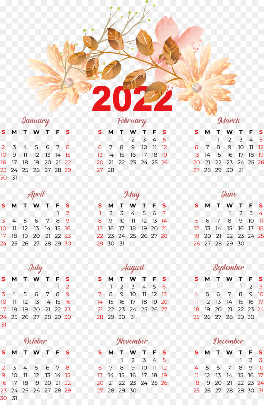 Calendário 2022，Datas PNG