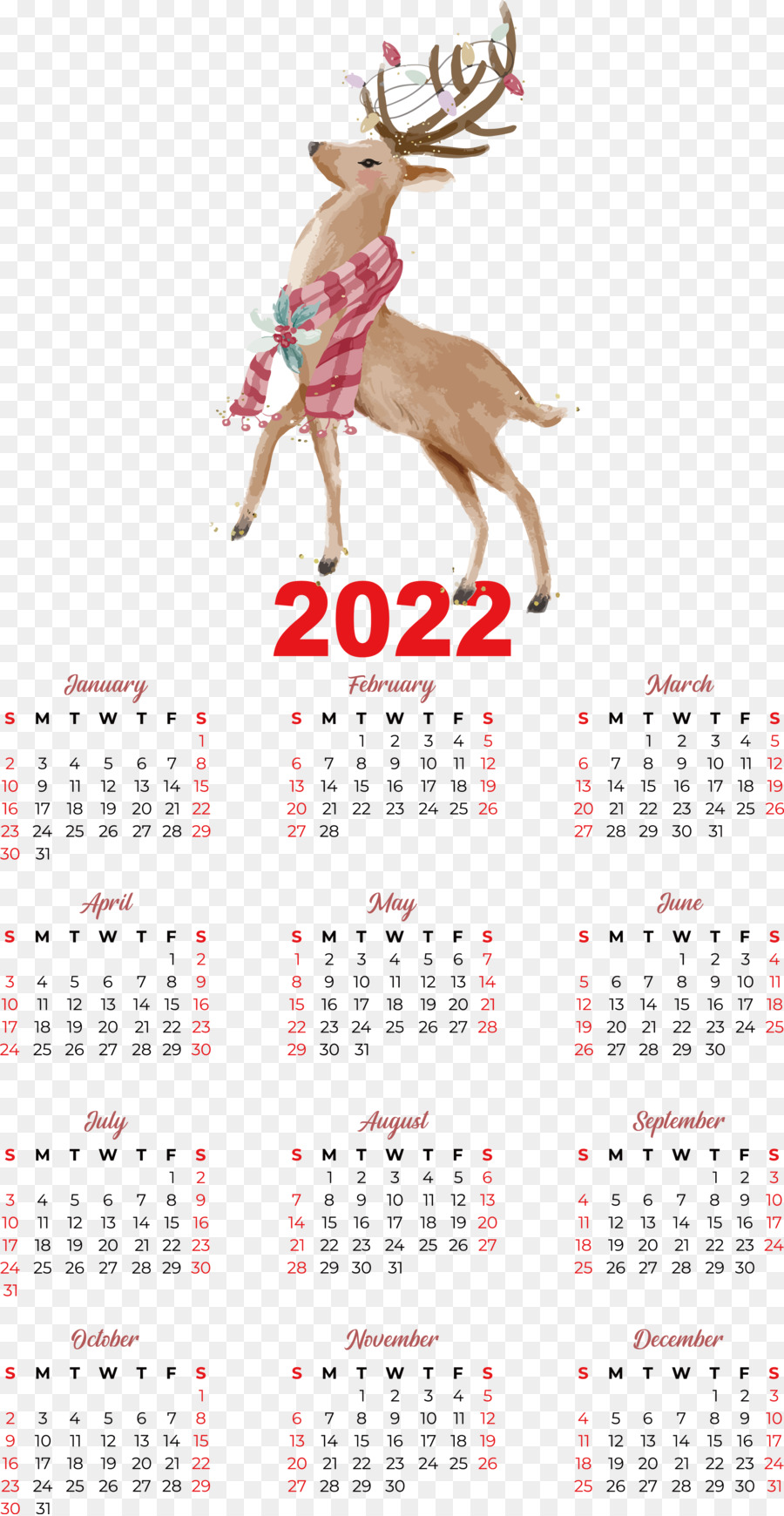 Rena，Calendário PNG