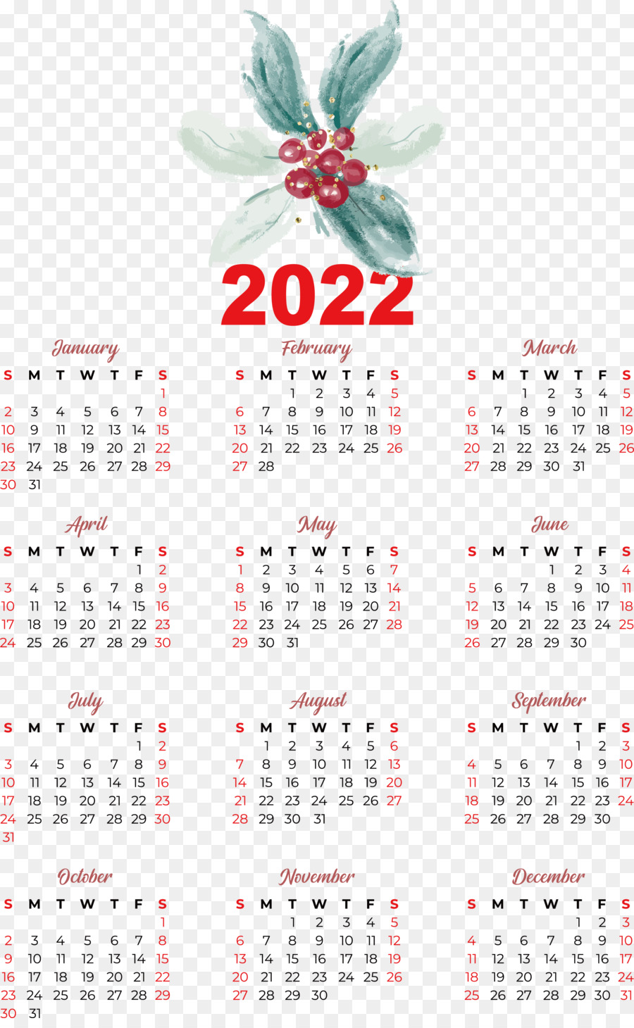 Calendário 2022，Datas PNG