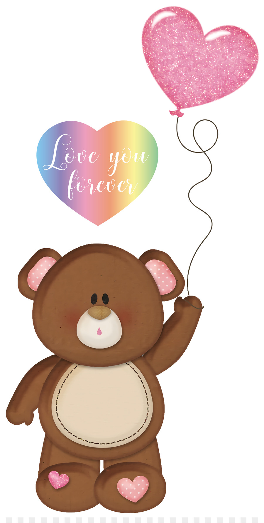 Ursos，Balão De Coração Rosa PNG