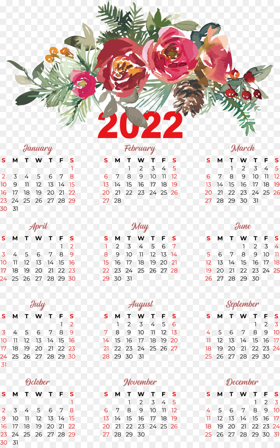 Calendário 2022，Datas PNG