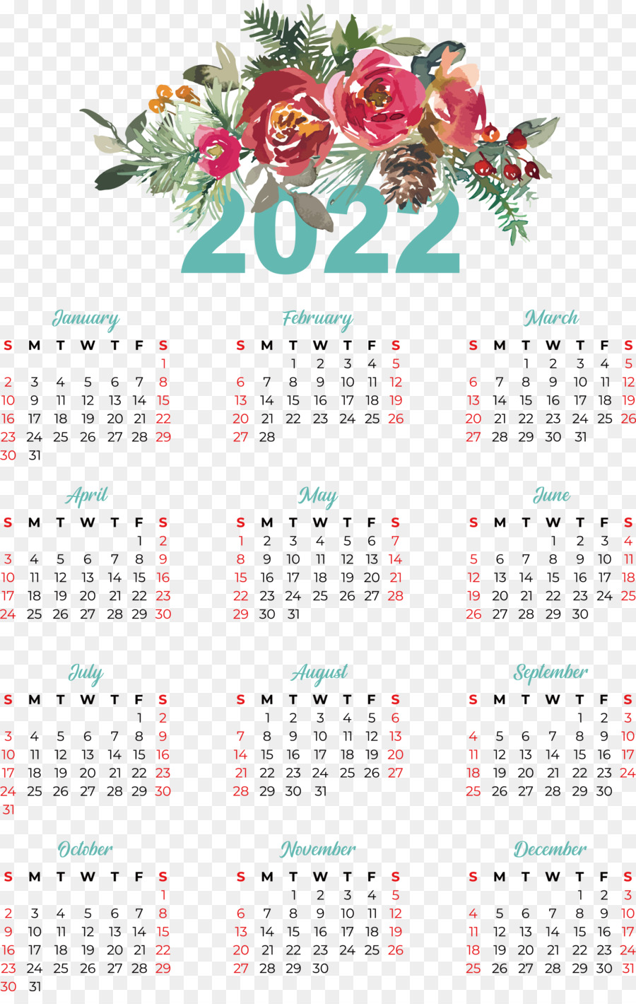 Calendário 2022，Datas PNG