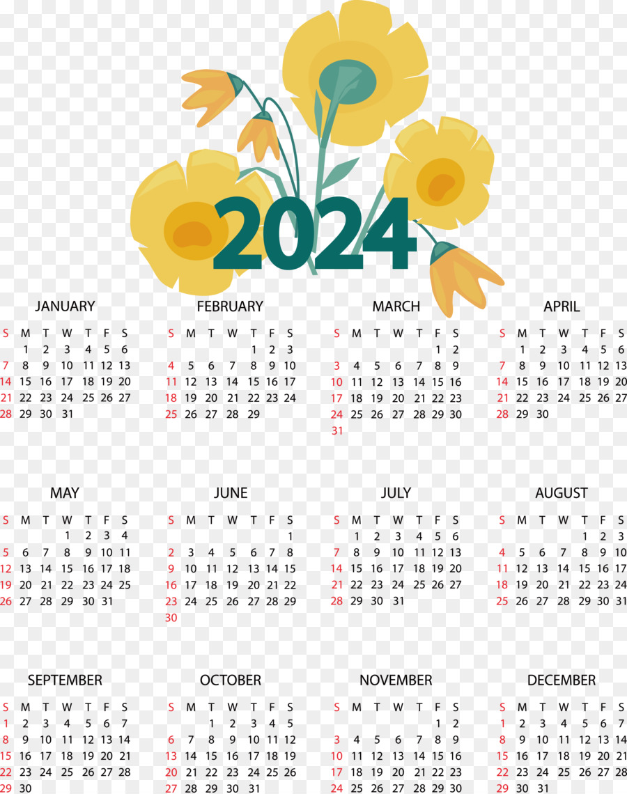 Calendário 2024，Ano PNG