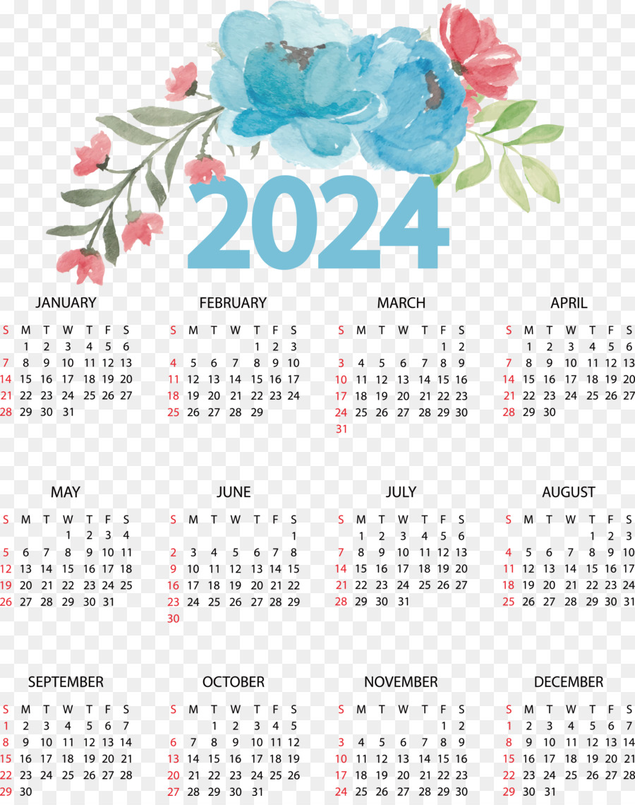 Calendário 2024，Ano PNG