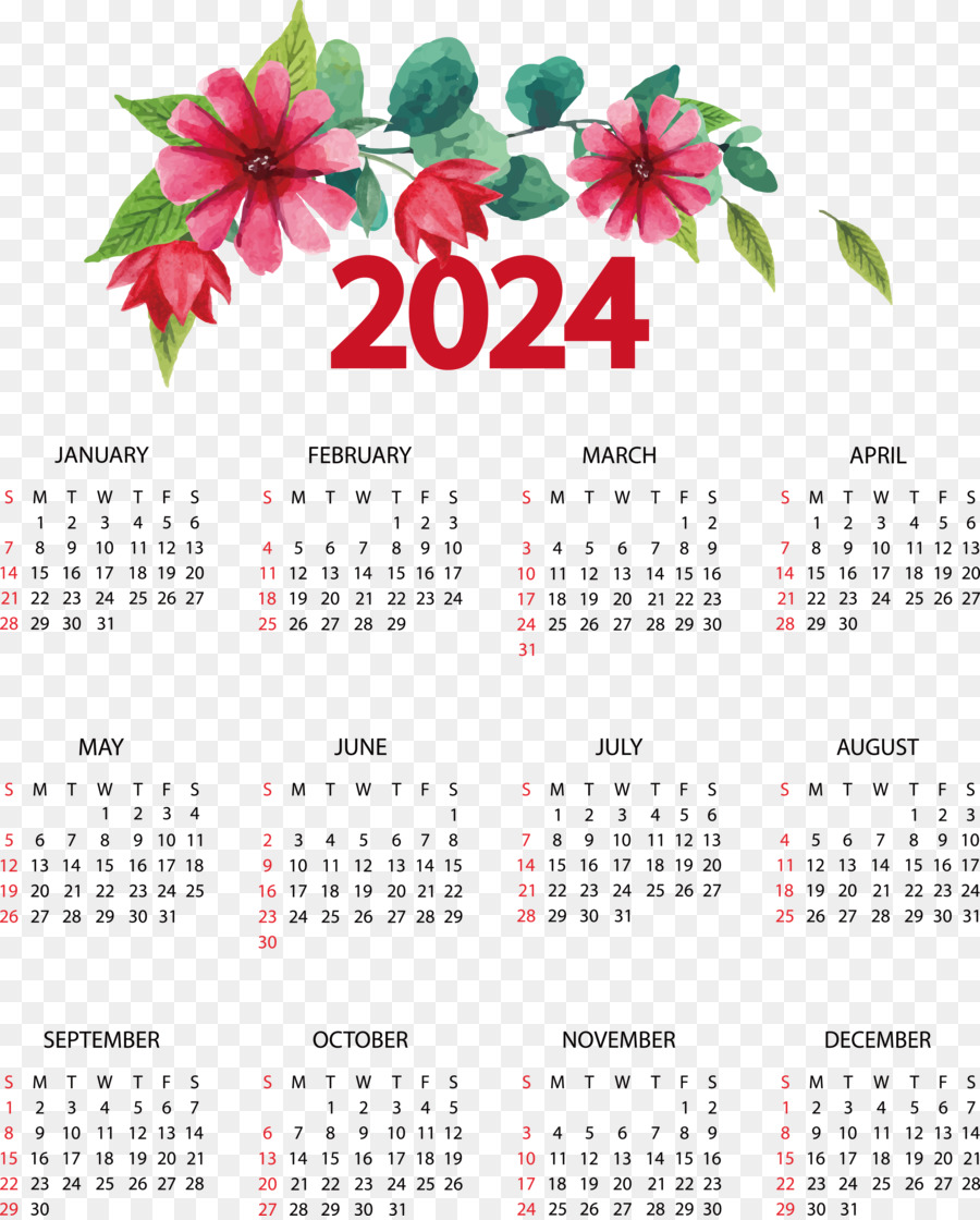 Calendário 2024，Ano PNG