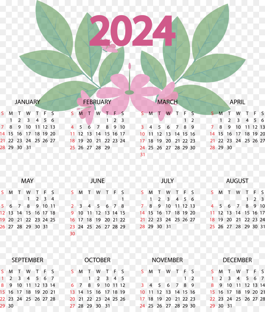 Calendário 2024，Datas PNG