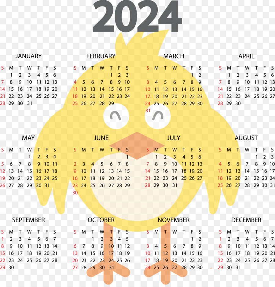 Calendário 2024，Ano PNG