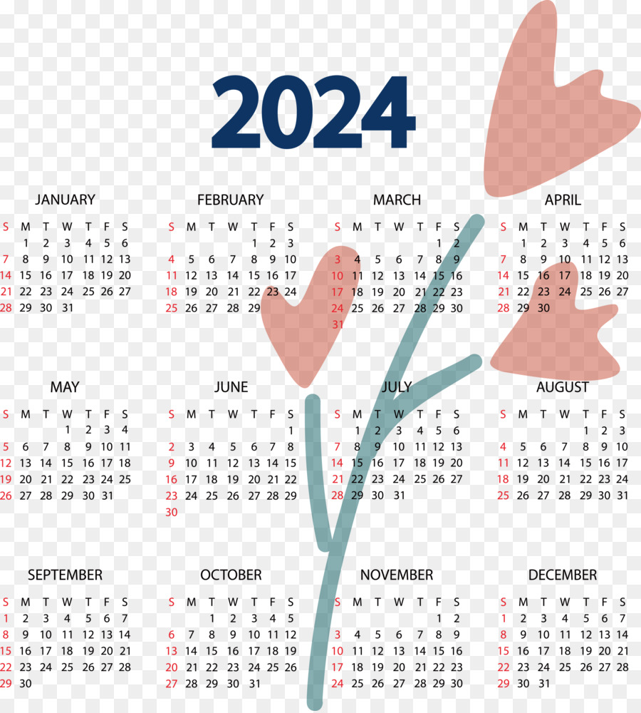 Calendário 2024，Ano PNG