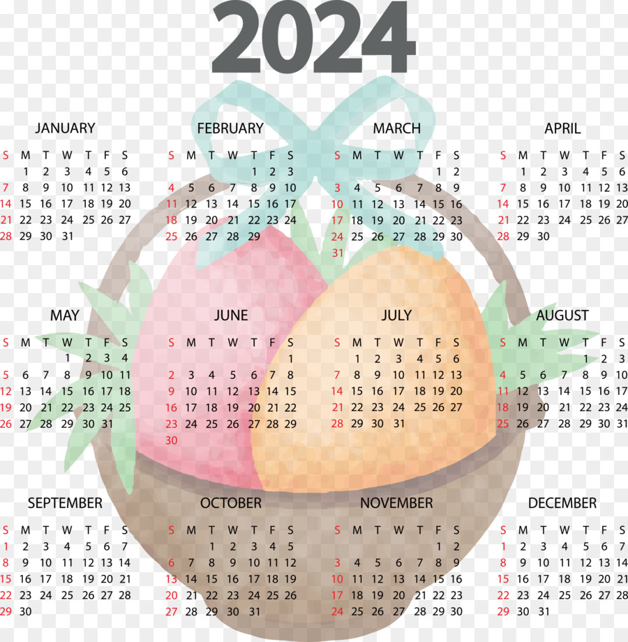 Calendário 2024，Ano PNG