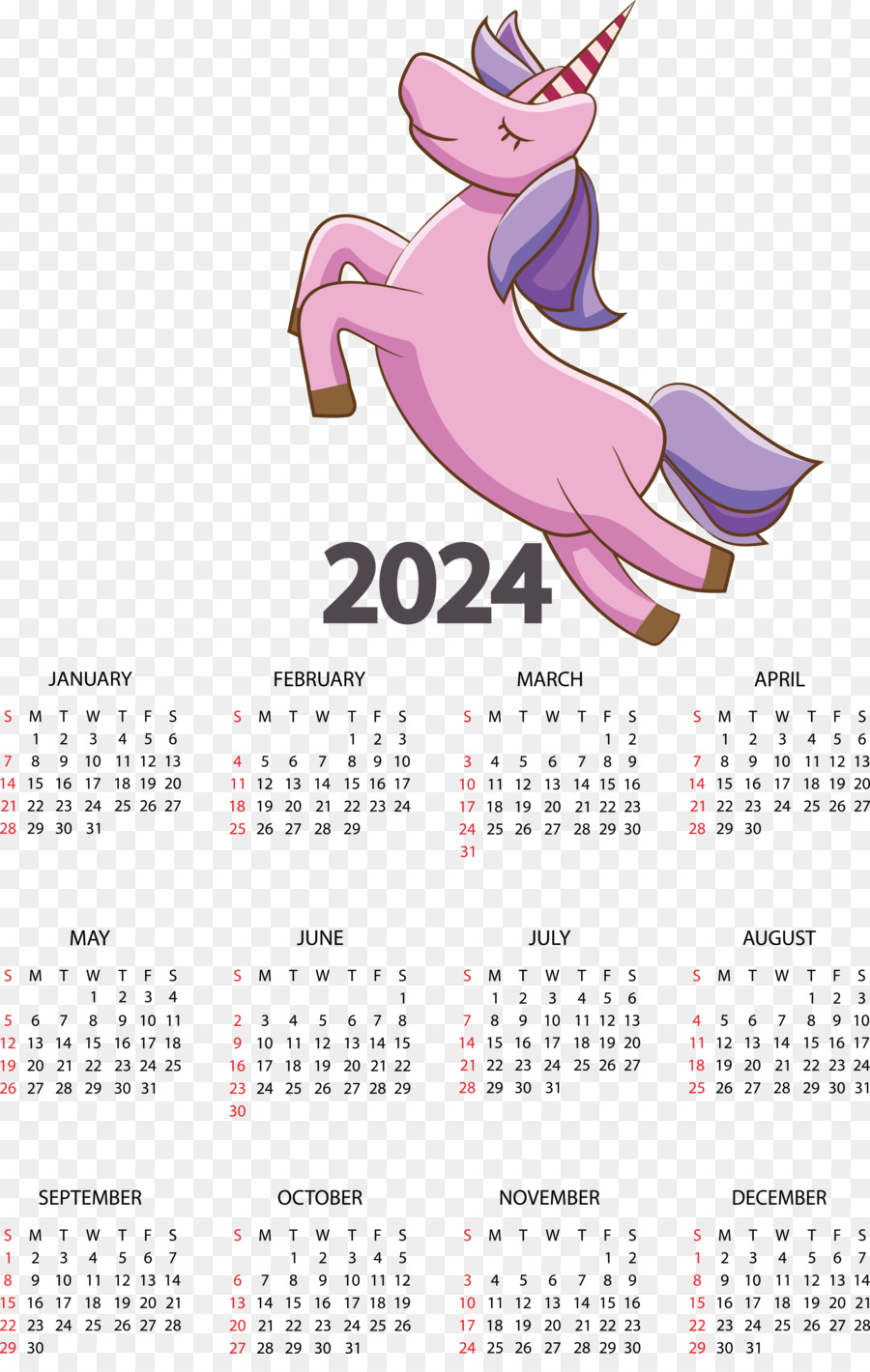 Calendário，2024 PNG