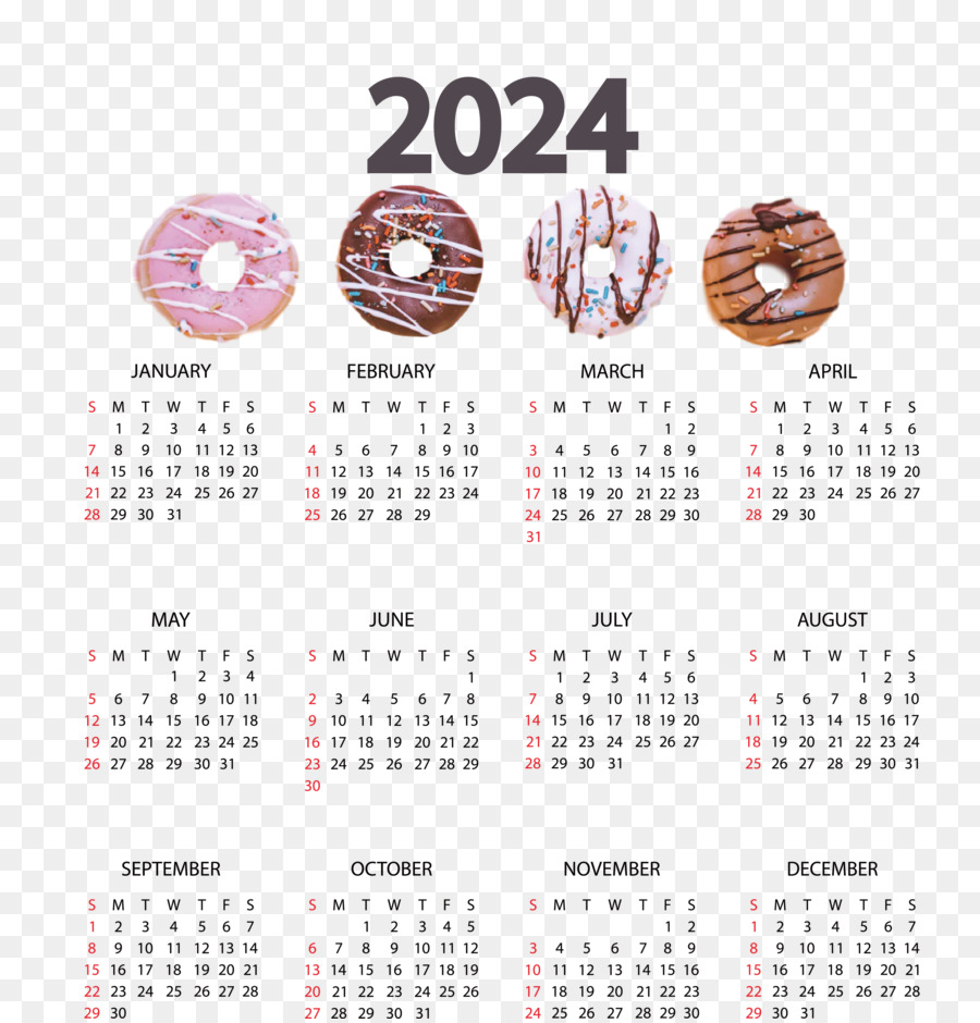 Calendário 2024，Meses PNG