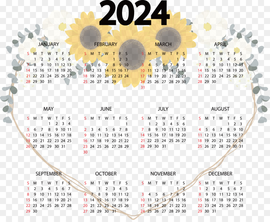 Calendário 2024，Ano PNG