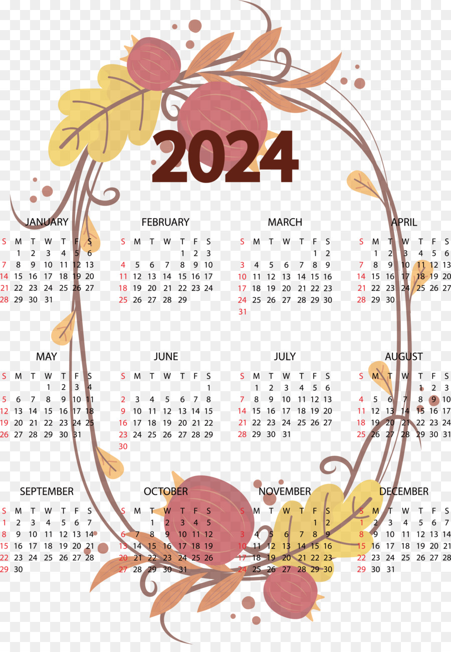 Calendário 2024，Calendário PNG