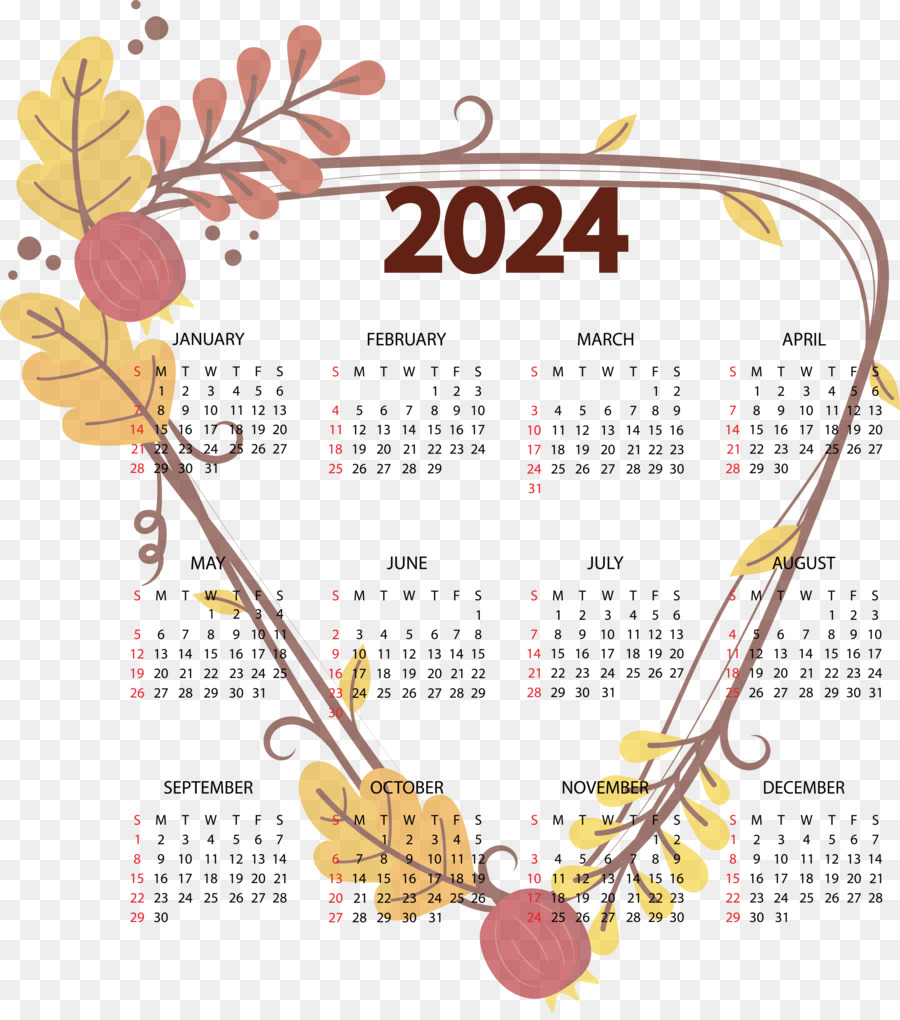 Calendário，2024 PNG