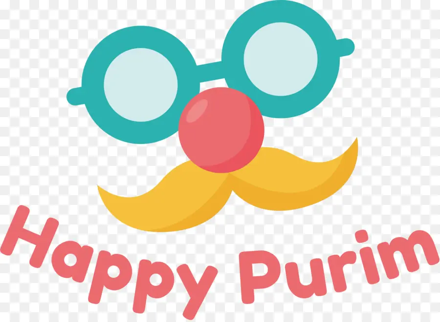 Feliz Dia Purim，óculos E Bigode PNG