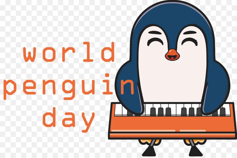 Dia Mundial Do Pinguim，Pinguim Com Teclado PNG