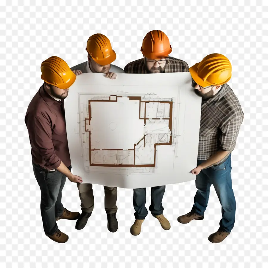 Quatro Trabalhadores Da Construção Civil，Mapa De Trabalho PNG