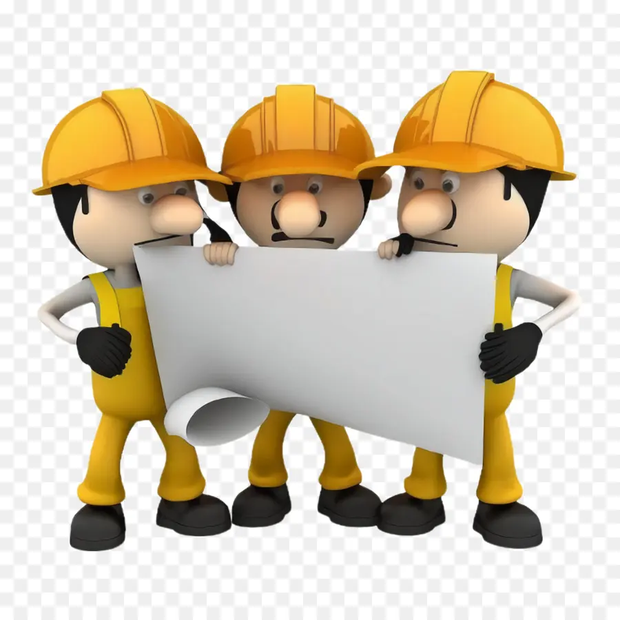 Três Trabalhadores Da Construção Civil，Mapa De Trabalho PNG