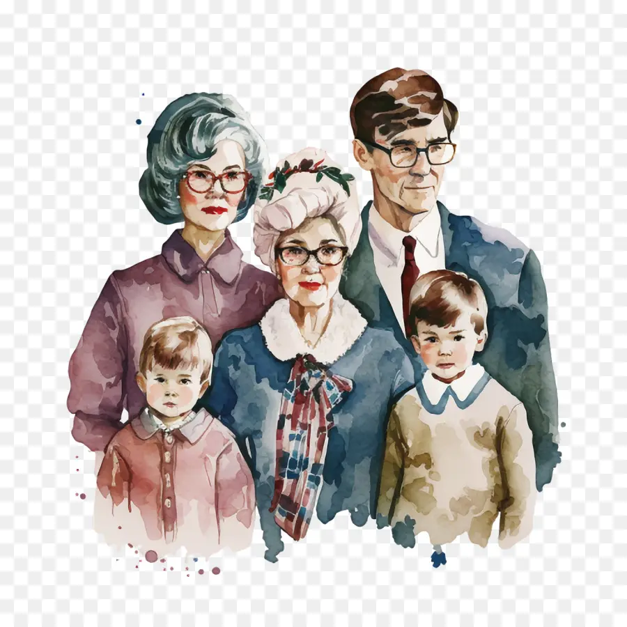 Aquarela Família，Família Juntos Avatar PNG