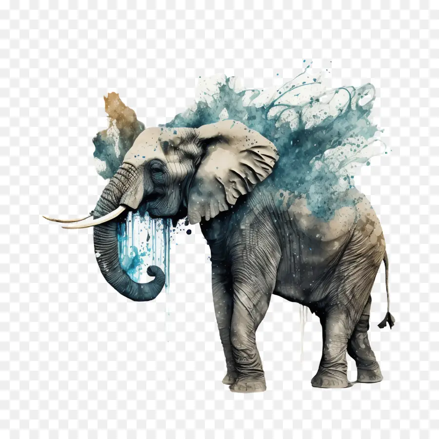 Elefante Abstrato，Água De Pulverização De Elefantes PNG