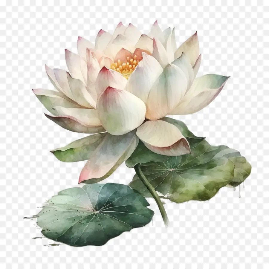 Aquarela Lotus，Flor De Lótus PNG