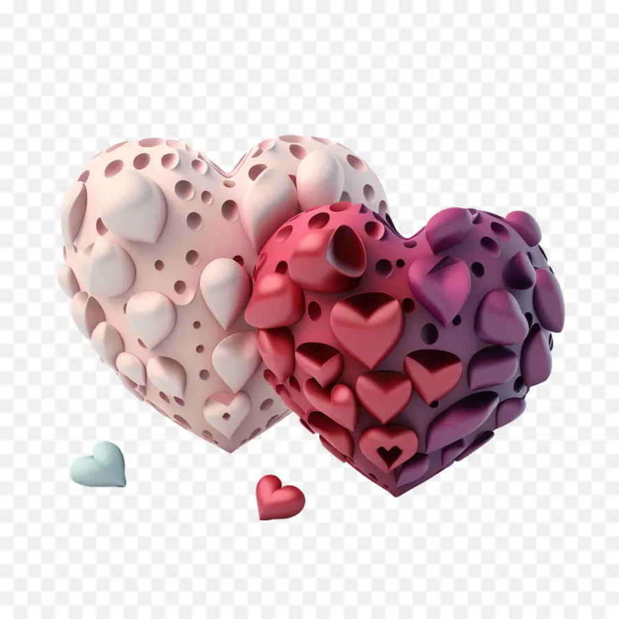 3d Coração，Coração De Rosa PNG