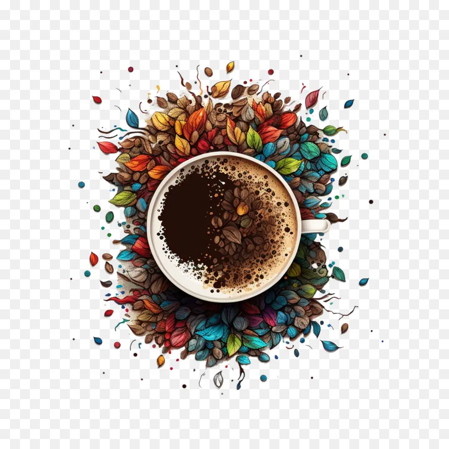 Xícara De Café，Grãos De Café PNG