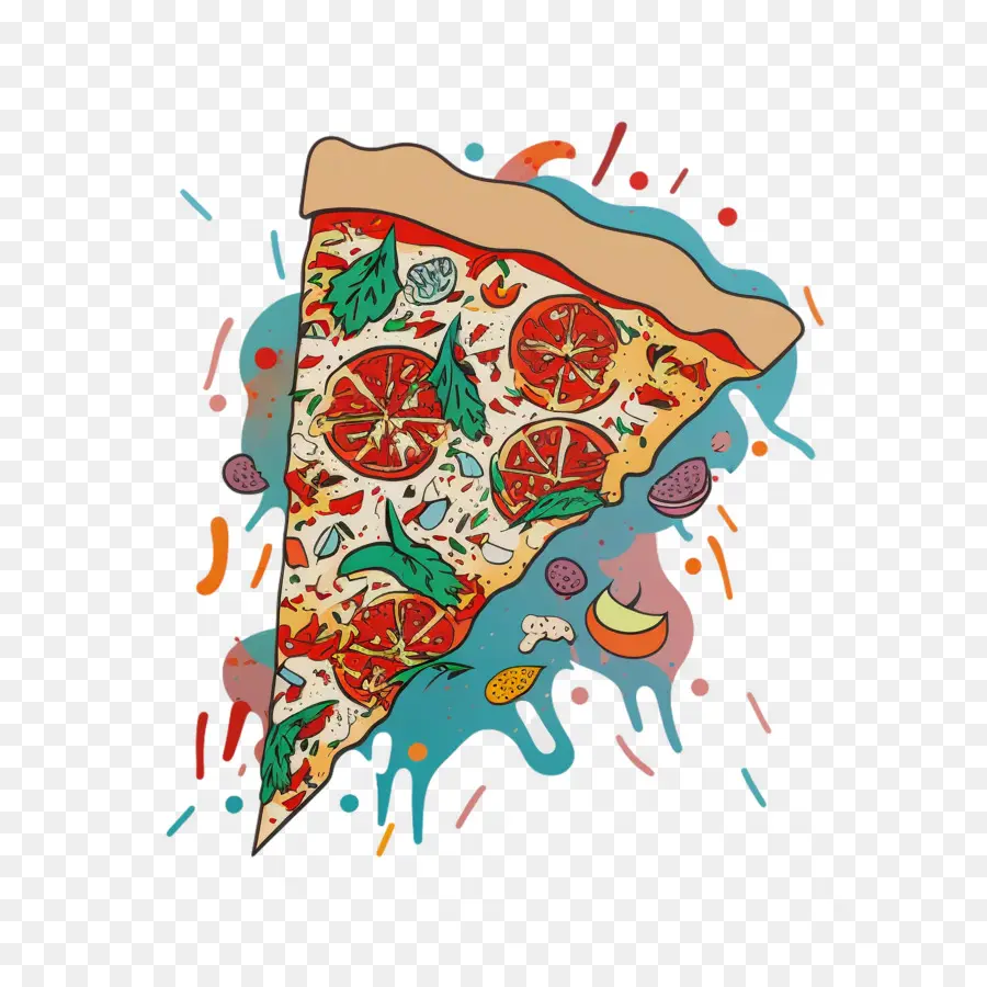 Cores Dos Anos 90，Fatia De Pizza PNG