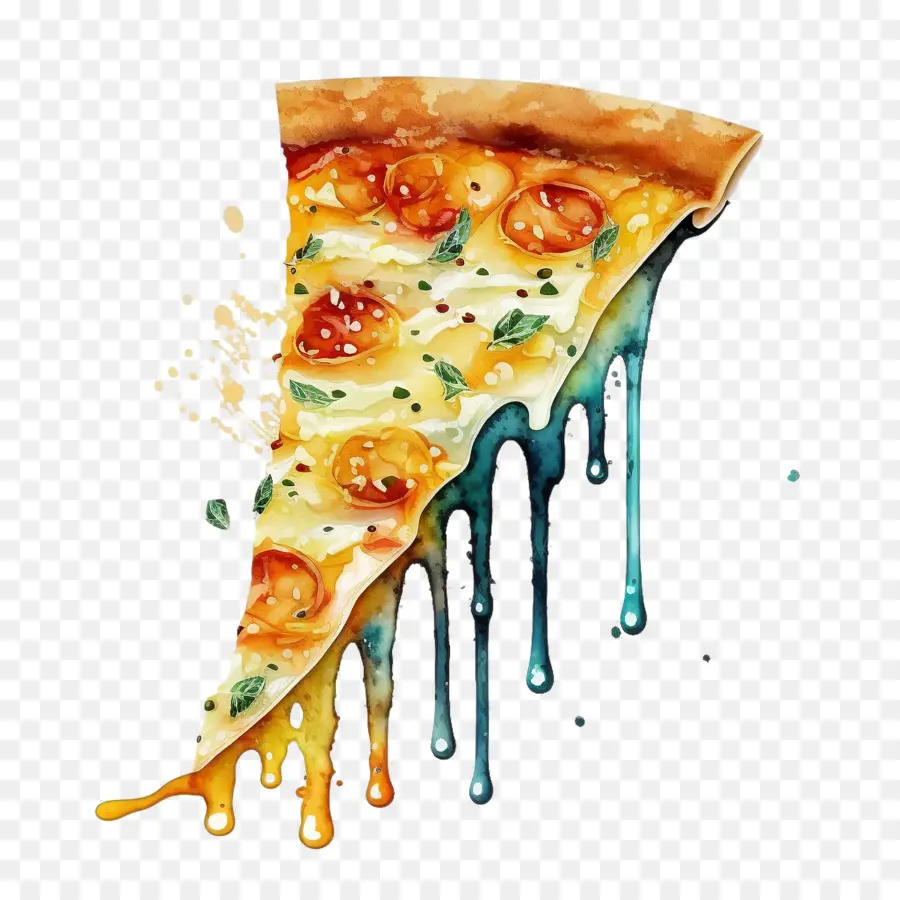 Aquarela Pizza，Pizza Slice PNG