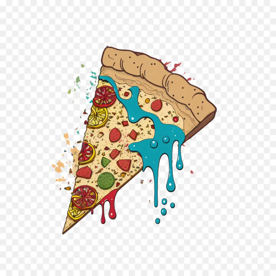 Cores Dos Anos 90，Fatia De Pizza PNG