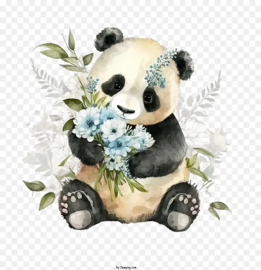 Aquarela Panda，Panda Bonito PNG