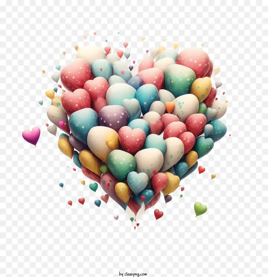 Coração Bonito，Balões De Coração PNG
