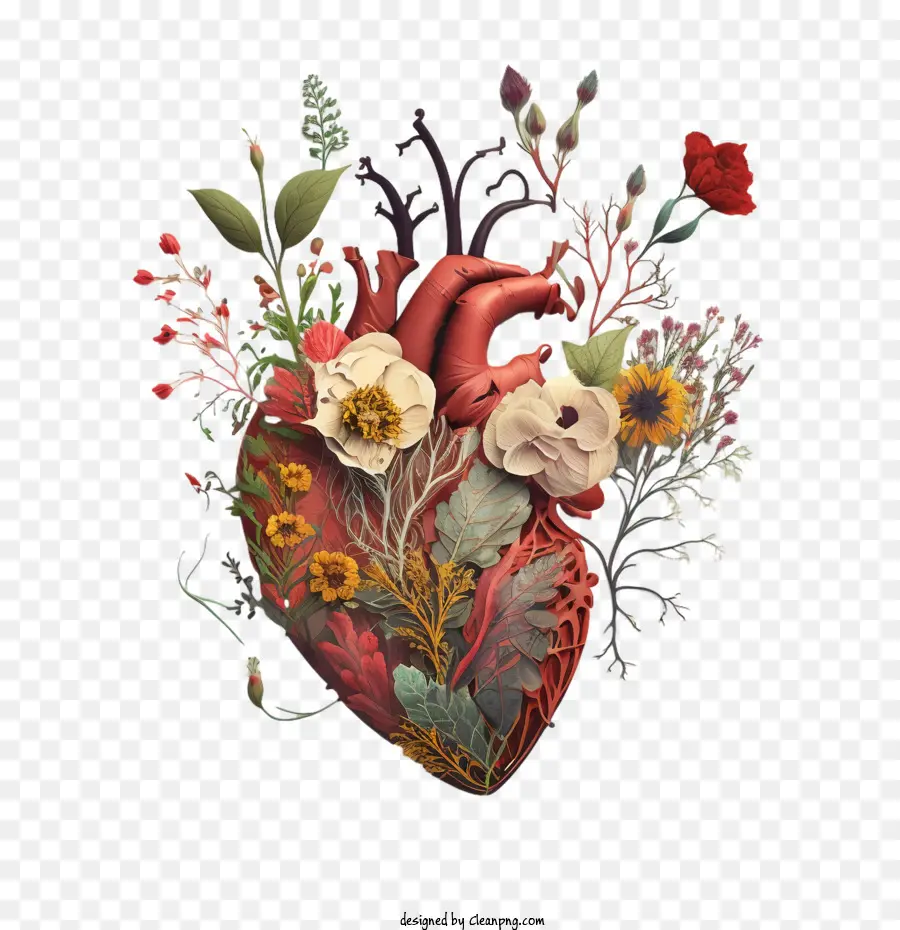 Dia Mundial Do Coração，Flor Do Coração PNG