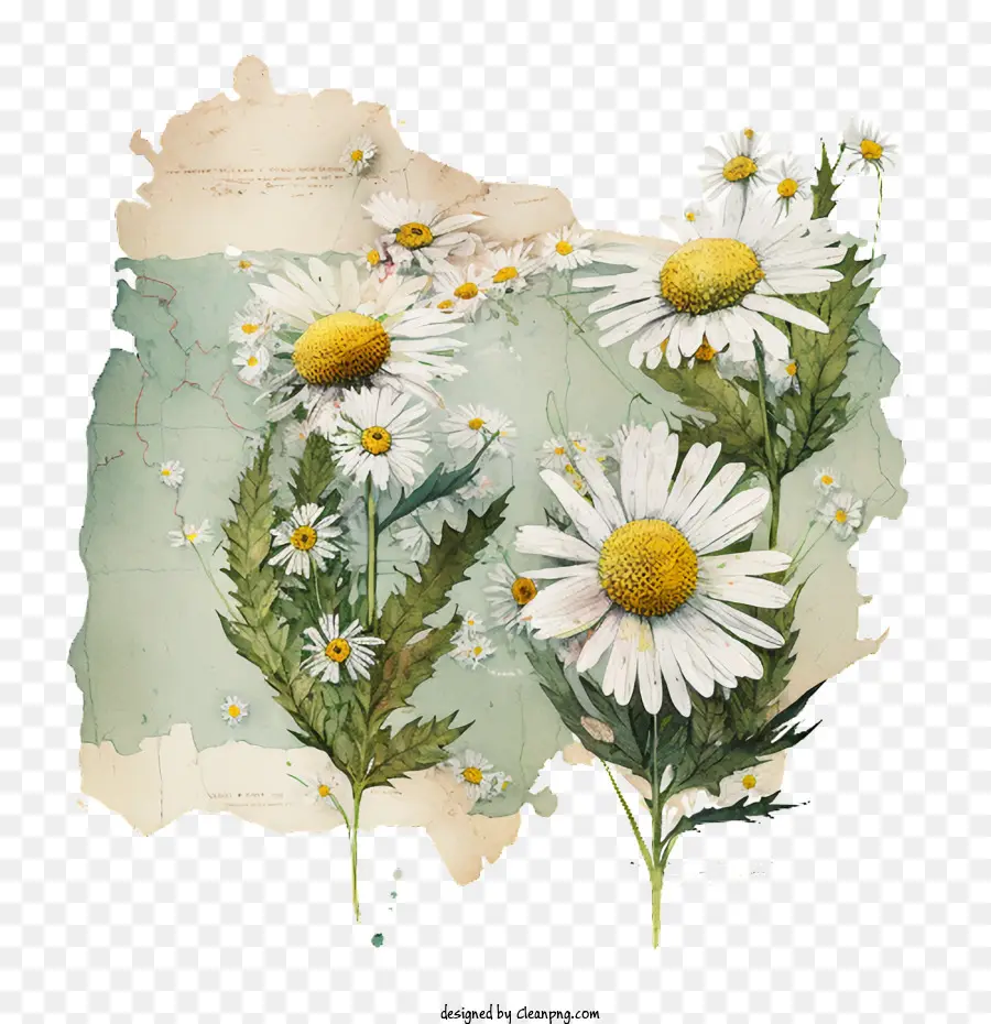 Aquarela Daisy，Retro Daisy PNG