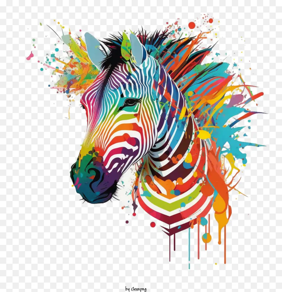 Zebra Colorida，Resumo Zebra PNG