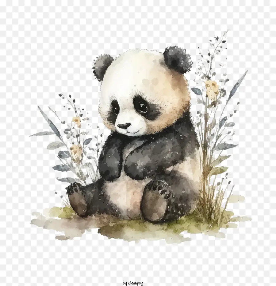 Aquarela Panda，Panda Bonito PNG