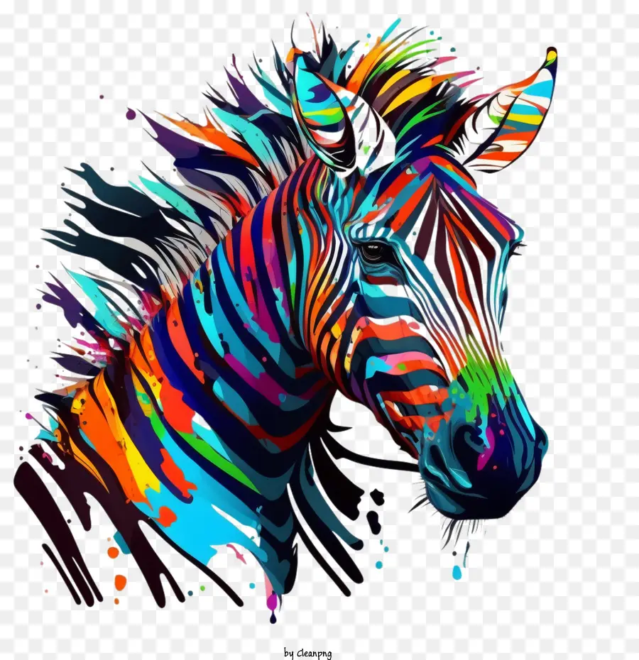 Zebra Multicolorida，Zebra De Descarga PNG