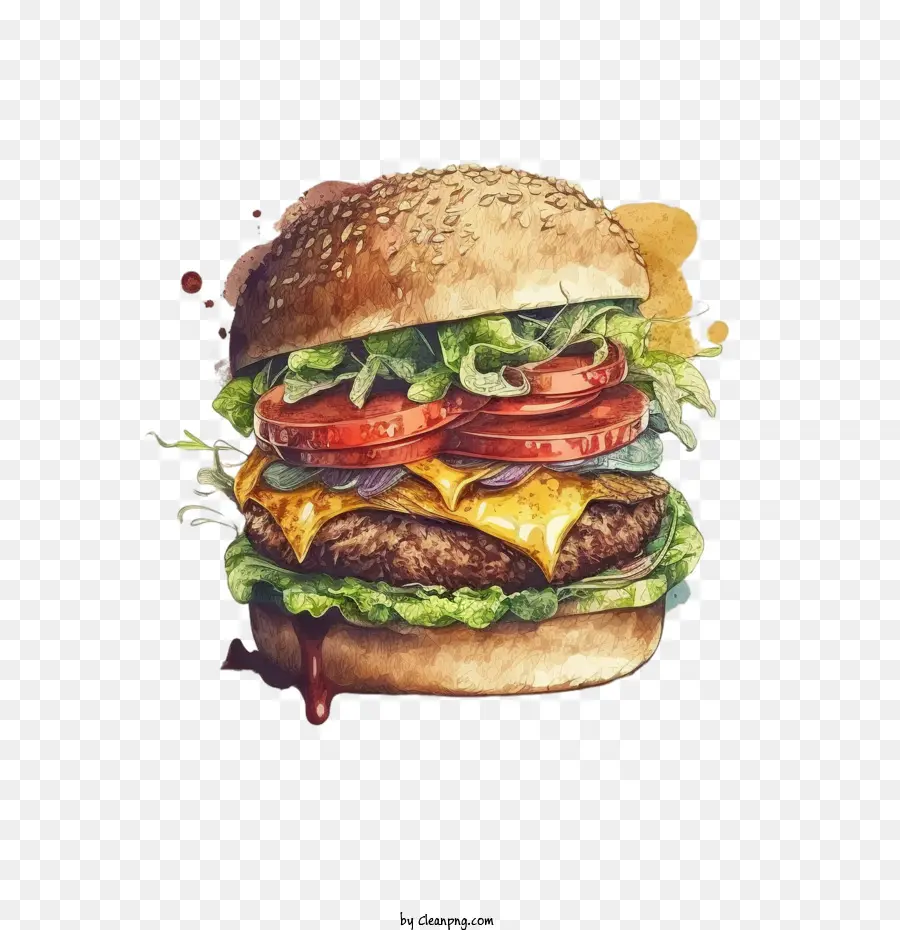 Burger Desenhado à Mão， PNG