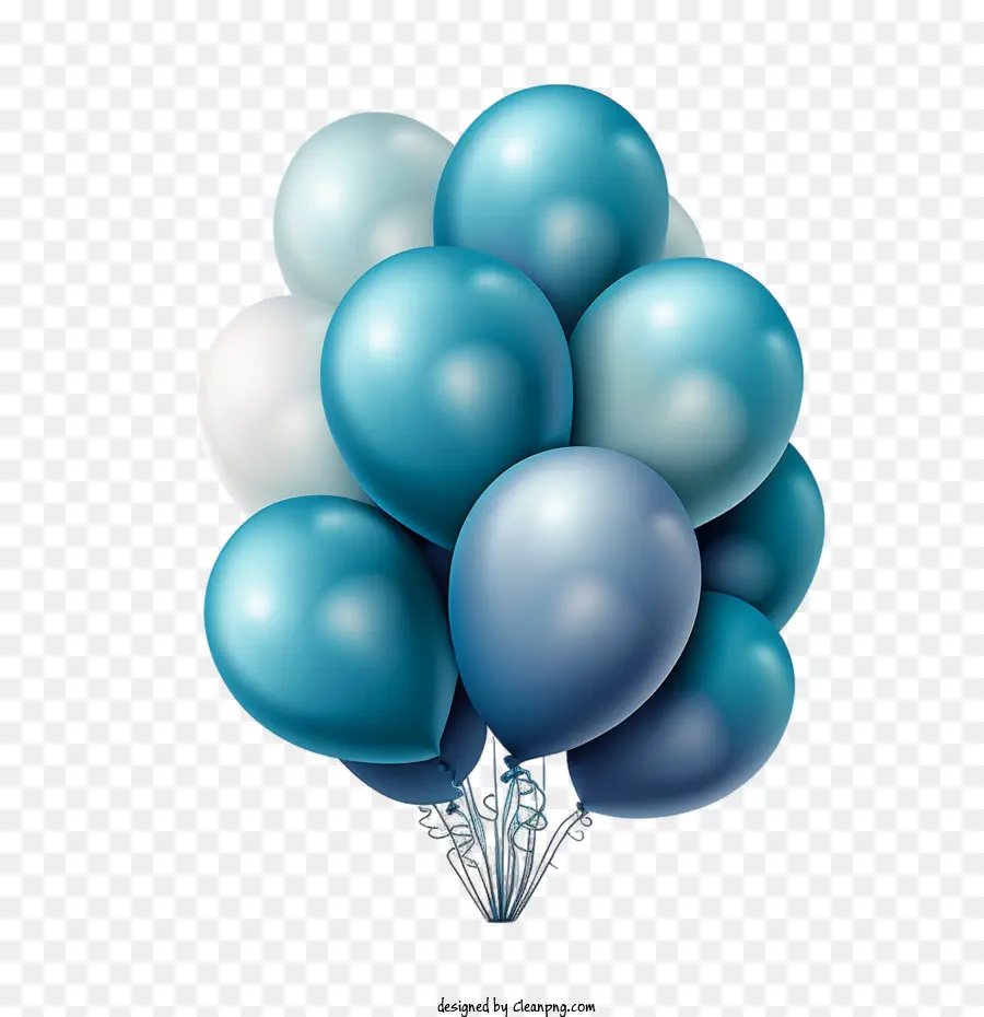 Balões Azuis，Balões Realistas PNG