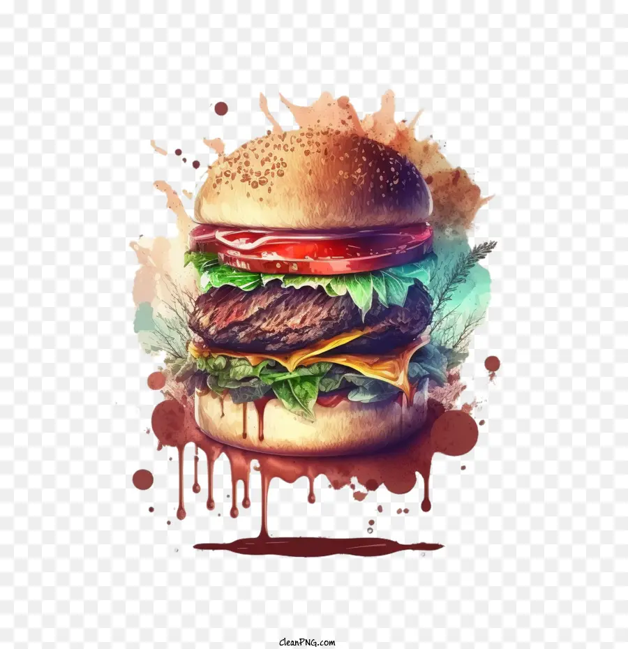 Burger Desenhado à Mão， PNG