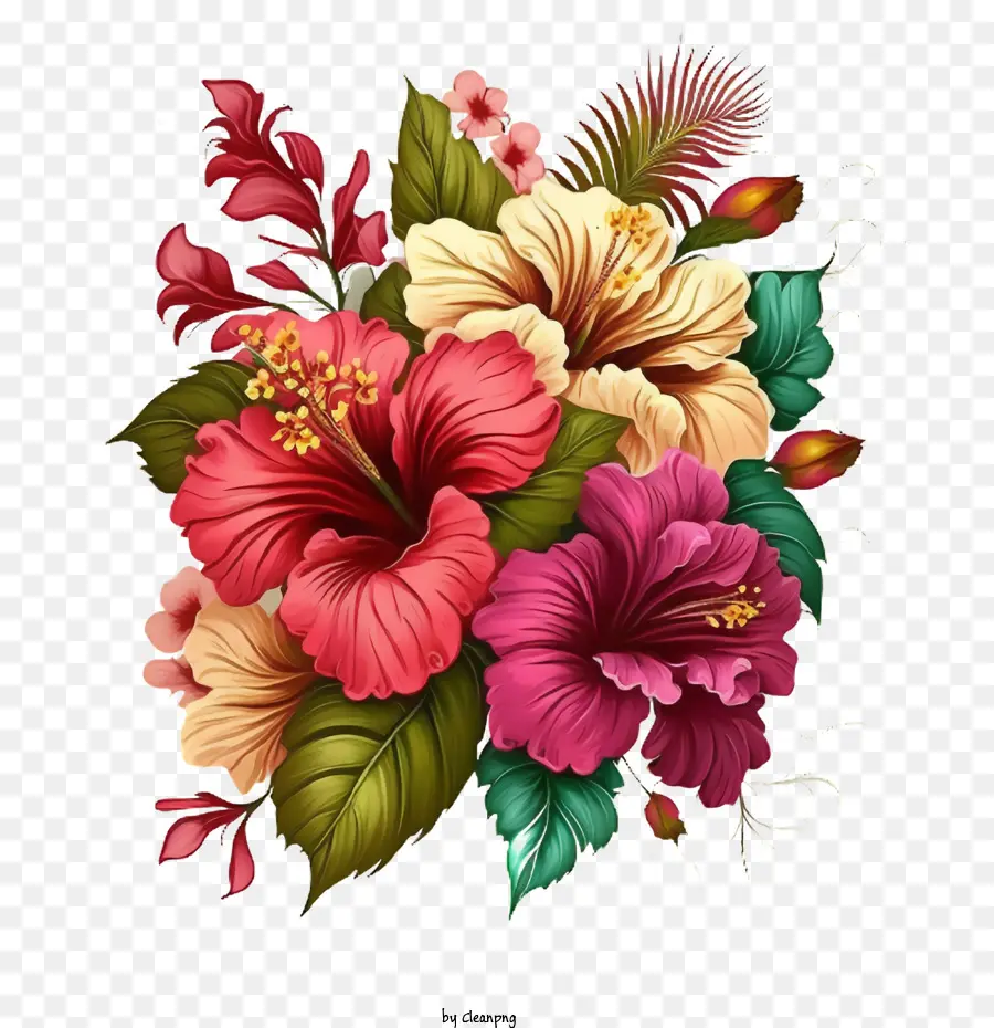 Cartoon De Hibisco，Flores De Hibisco PNG