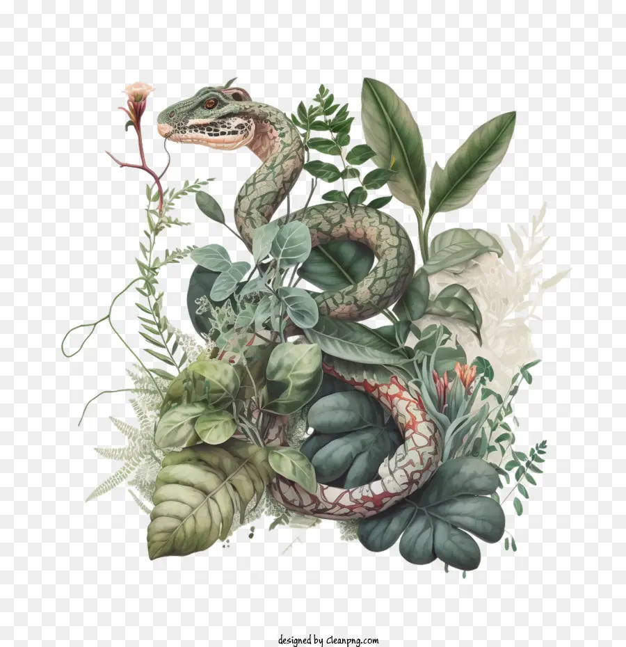 Mundo Cobra Os Dias，Cobra Com Plantas PNG