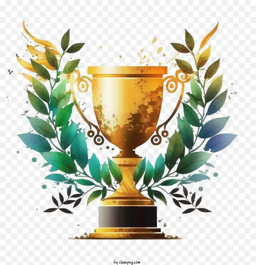 Copo De Troféu Em Aquarela，Troféu De Ouro Da Copa PNG