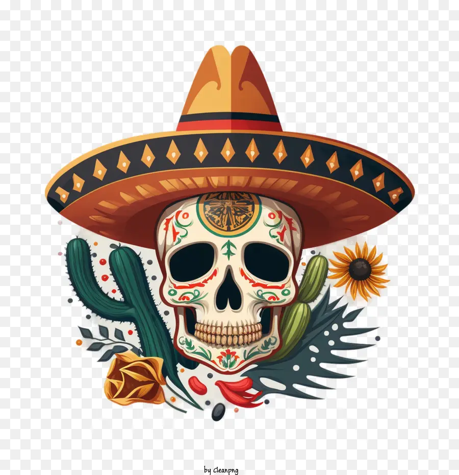 Cinco De Mayo，Crânio Do México PNG