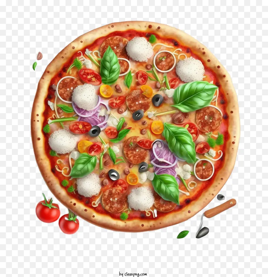 Realista Pizza，Pizza 3d PNG