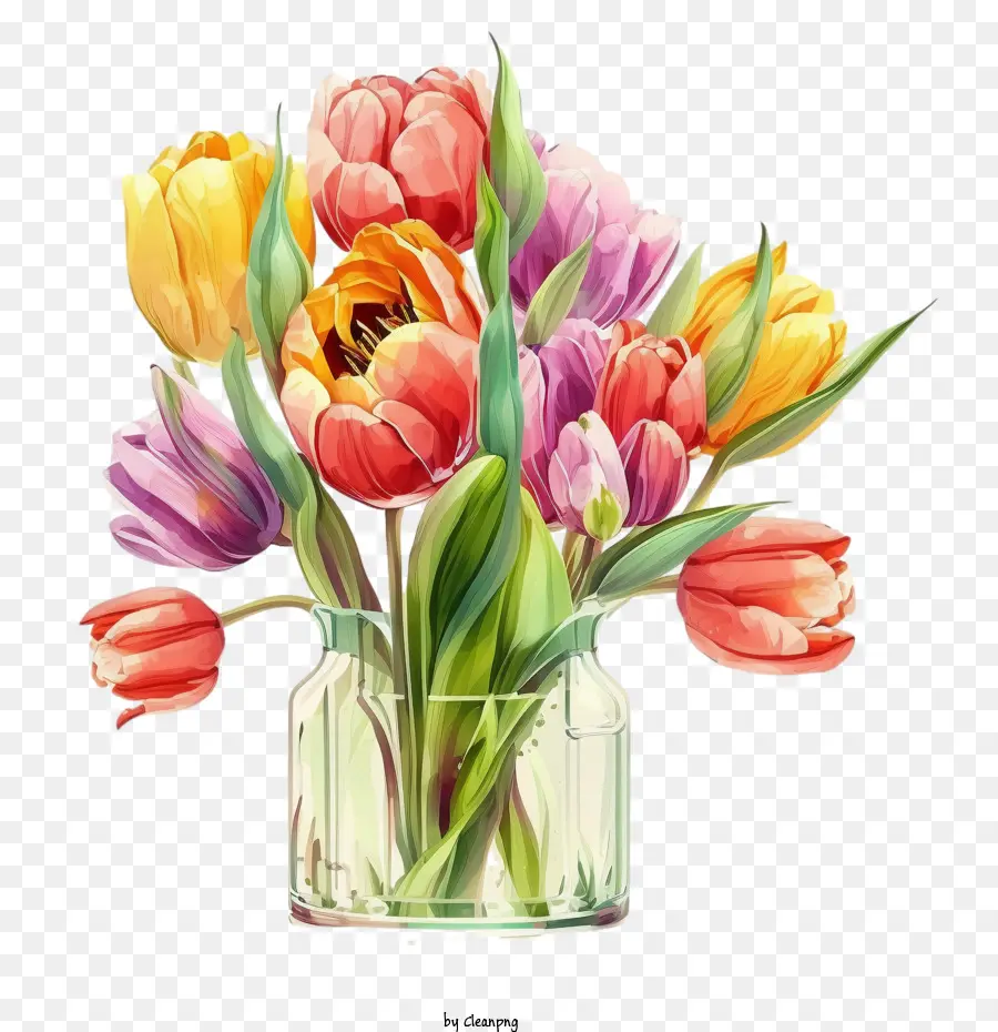 Aquarela Tulipas，Tulipas Flores PNG