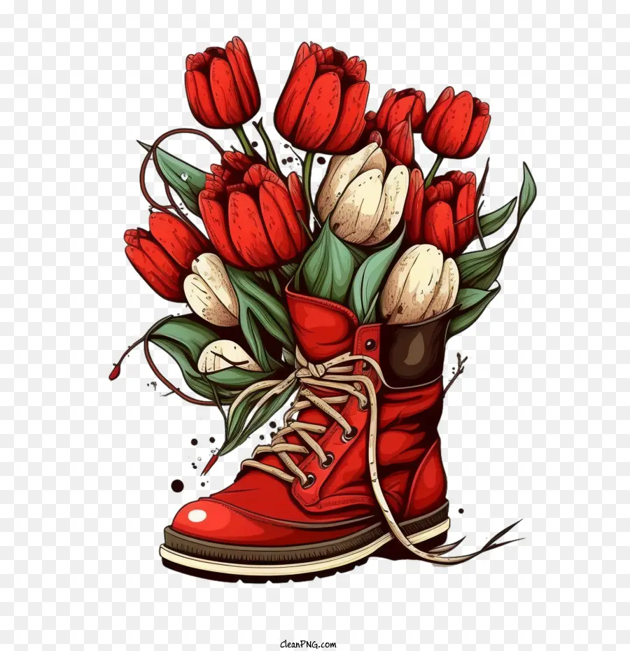 Tulips Bouquet，Tulipas Em Botas PNG