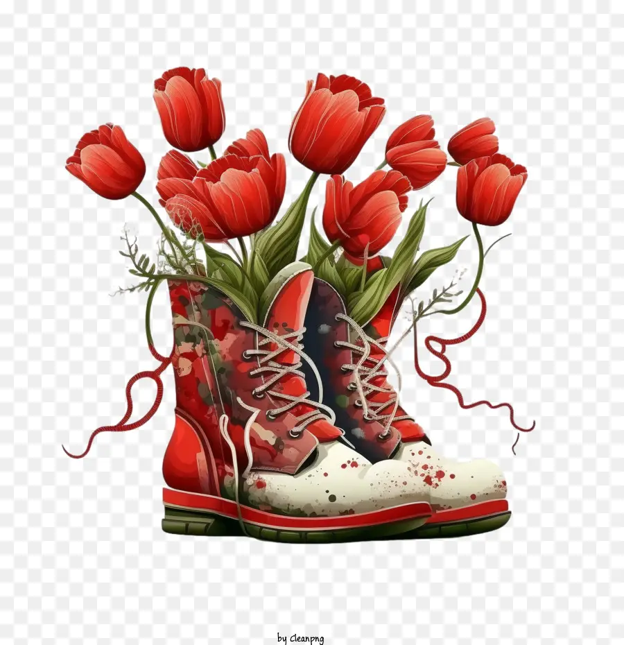 Tulips Bouquet，Tulipas Em Botas PNG